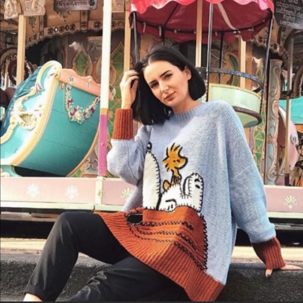 ZARA Snoopy Peanuts Jacquard Sweater - Picture 7 of 8